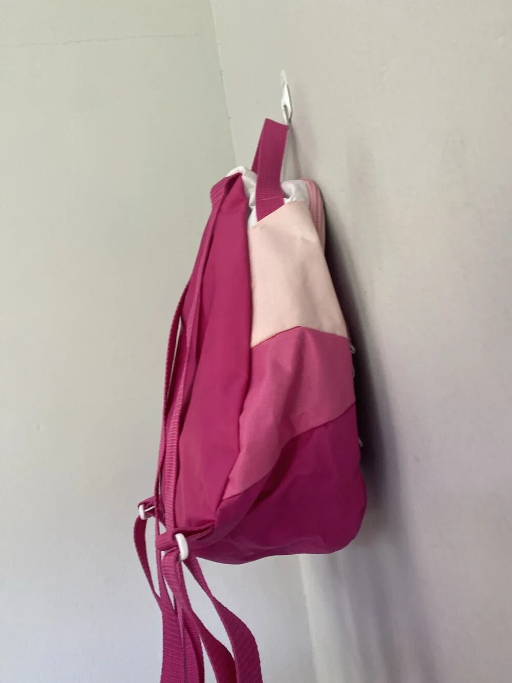 Adidas Pink Mini Backpack White Bungee Front Zip